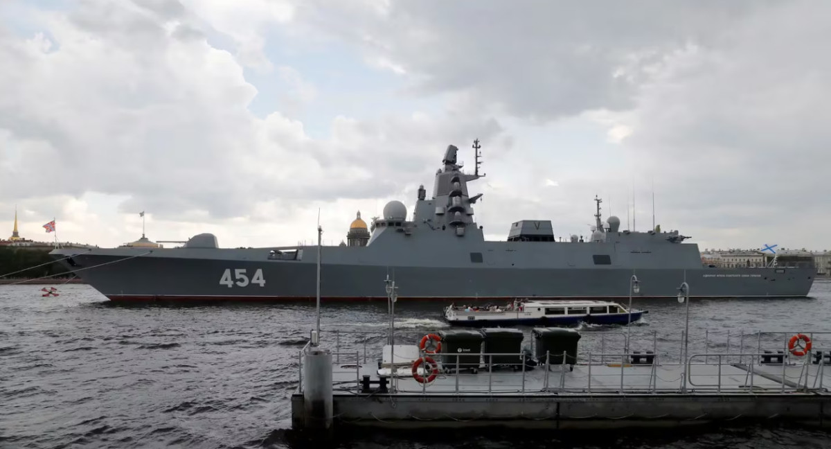 Fragata rusa Gorshkov en San Petersburgo . Foto: archivo EFE