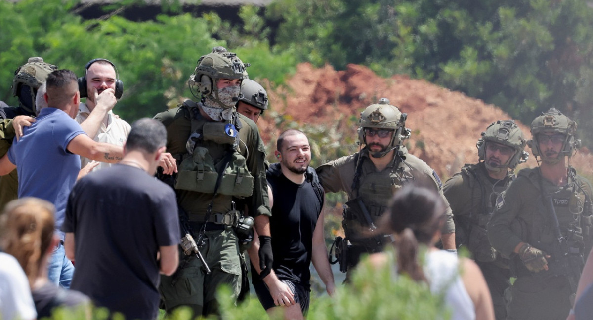Rescate de cuatro rehenes israelíes. Foto: Reuters.