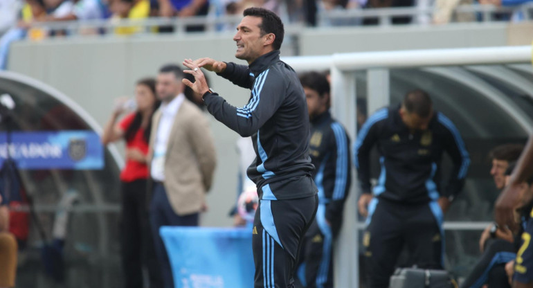 Lionel Scaloni, Argentina vs Ecuador. Foto: EFE.