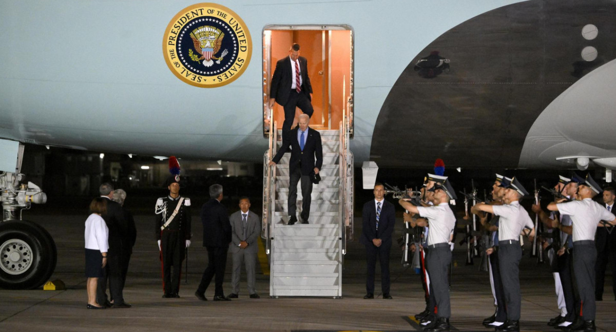 La llegada de Joe Biden a Italia para la cumbre del G7. Foto: EFE.