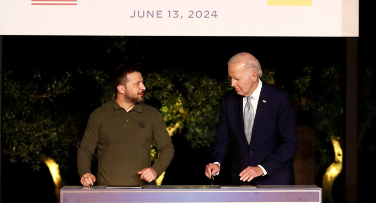 Joe Biden y Volodimir Zelenski. Foto: Reuters