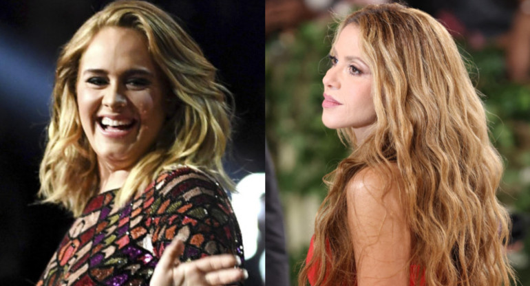 Adele y Shakira. Fotos: Reuters y NA.
