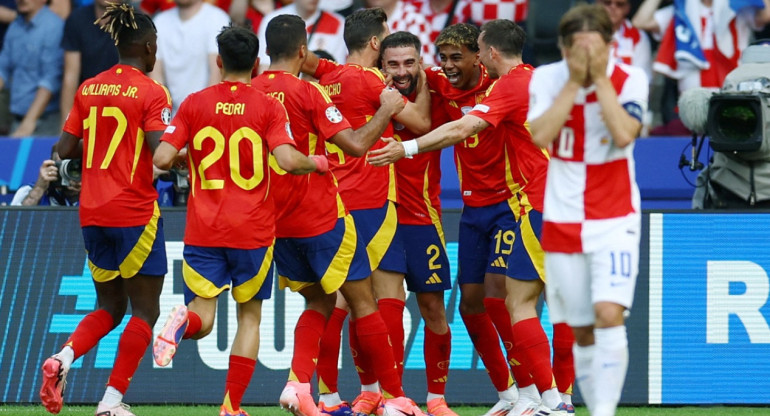 Selección de España vs. Selección de Croacia; Eurocopa. Foto: Reuters.