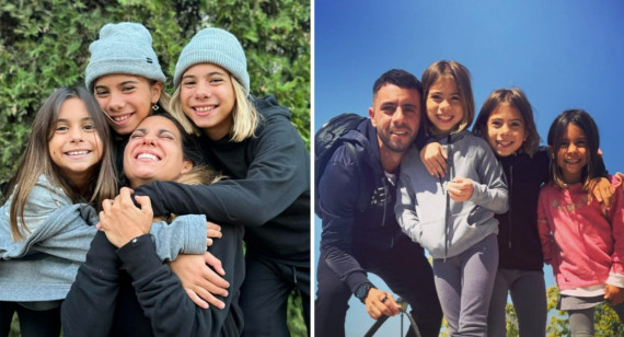 Cinthia Fernández y Matías Defederico junto a sus hijas. Foto: Instagrams.