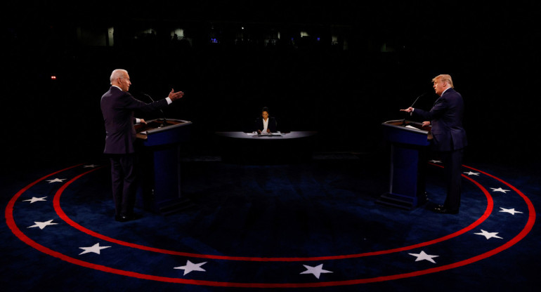 Joe Biden vs Donald Trump, debate presidencial en Estados Unidos. Foto: Reuters