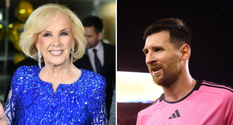 Mirtha Legrand y Lionel Messi. Fotos: NA - Reuters.