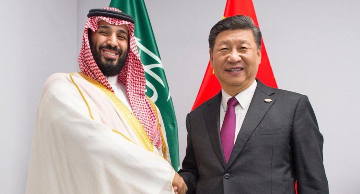 Mohamed Bin Salmán (heredero al trono saudí) y Xi Jinping. Foto: Ministerio de Asuntos Exteriores de Arabia Saudita