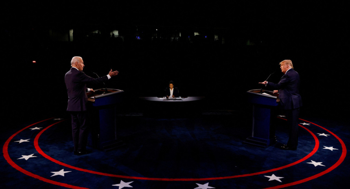 Debate presidencial entre Trump y Biden. Foto: Reuters.