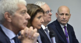 Patricia Bullrich, ministra de Seguridad, y Mariano Cuneo Libarona, ministro de Justicia, presentaron el Regimen Penal Juvenil. Foto: Prensa