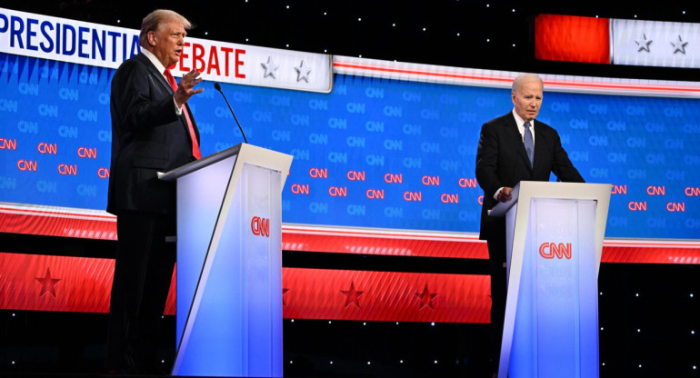 Debate presidencial entre Joe Biden y Donald Trump. Foto: EFE.