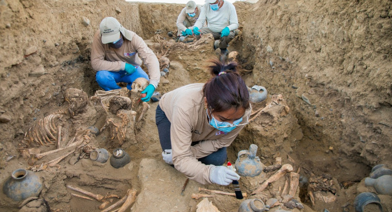Descubrimientos en el yacimiento Chan Chan, en Perú. Foto: Proyecto Especial Complejo Arqueológico Chan Chan