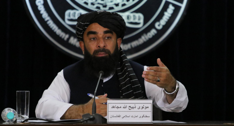 Zabiullah Mujahid, líder de los talibanes. Foto: EFE.