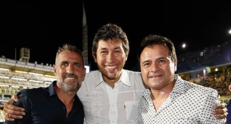 Rául Cascini, Jorge Bermúdez y Marcelo Delgado; Boca Juniors. Foto: NA.