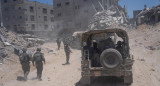 El ejército israelí invitó a los periodistas a un recorrido por Rafah. Foto: EFE