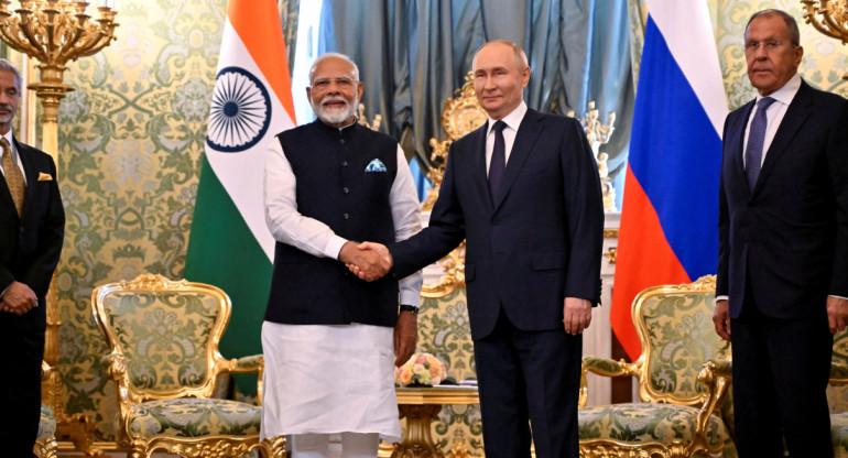 Vladimir Putin y Narendra Modi. Foto: Reuters.
