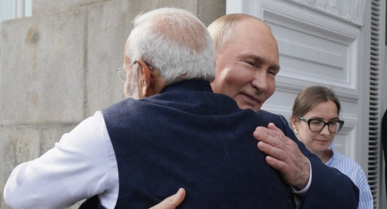 Narendra Modi y Vladimir Putin. Foto: Reuters.