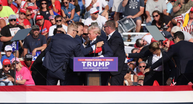 Atentado en el acto de Donald Trump. Foto: Reuters
