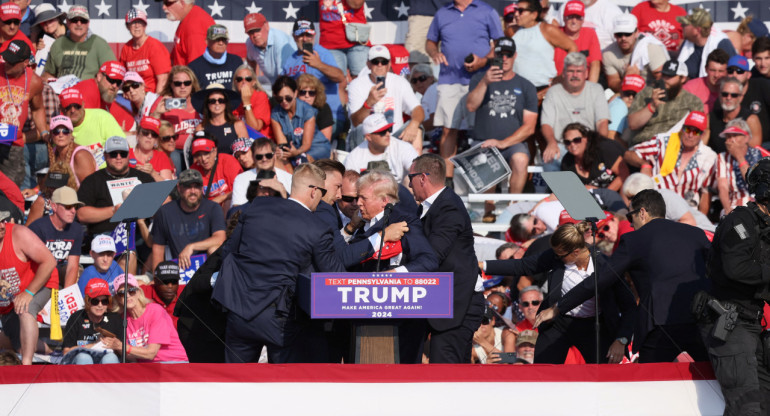 Atentado en el acto de Donald Trump. Foto: Reuters