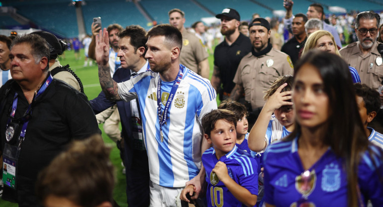 La familia, un gran apoyo para Lionel Messi. Foto: Reuters.