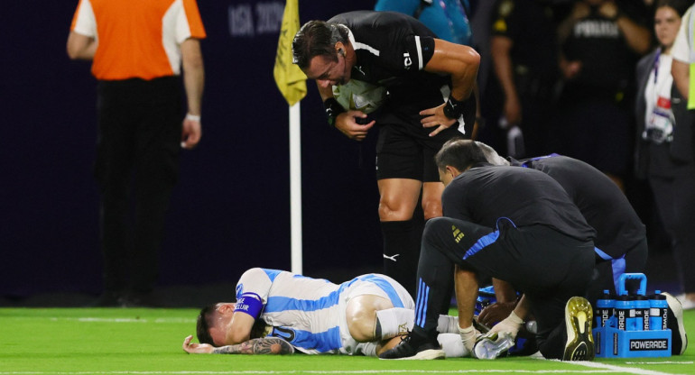 Lesión de Messi; Copa América 2024. Foto: Reuters.