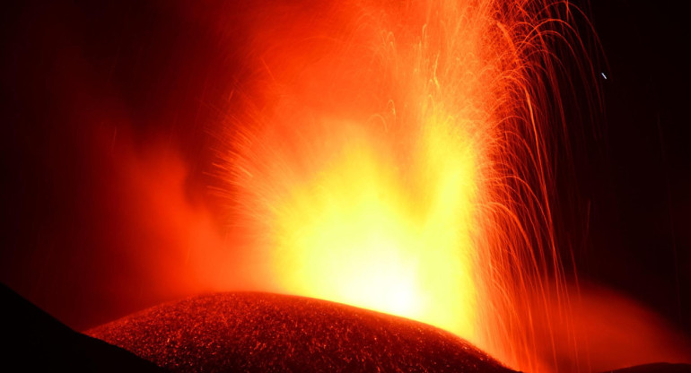 La erupción del volcán Etna. Foto: EFE.
