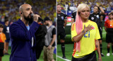 Abel Pintos y Karol G en la Copa América 2024. Fotos: Reuters.