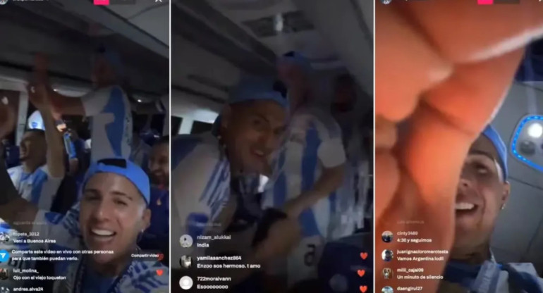 Cantos racistas de la Selección argentina tras la final de la Copa América 2024. Foto: Captura de video.