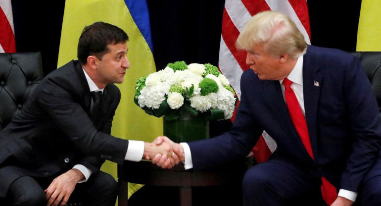 Encuentro de Volodimir Zelenski y Donald Trump en 2019. Foto: REUTERS.