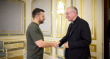 Volodímir Zelenski junto a Pietro Parolín. Foto: Reuters.