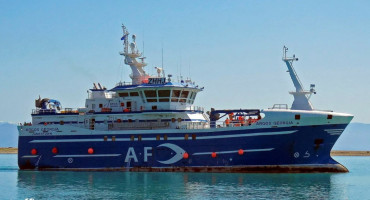 Barco pesquero Argos Georgia, que naufragó cerca de las Islas Malvinas. Foto EFE.