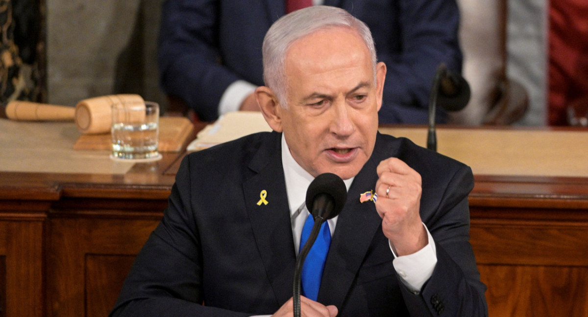 Benjamín Netanyahu en el Capitolio de los Estados Unidos. Foto: REUTERS.