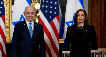 Benjamín Netanyahu y Kamala Harris. Foto: REUTERS.