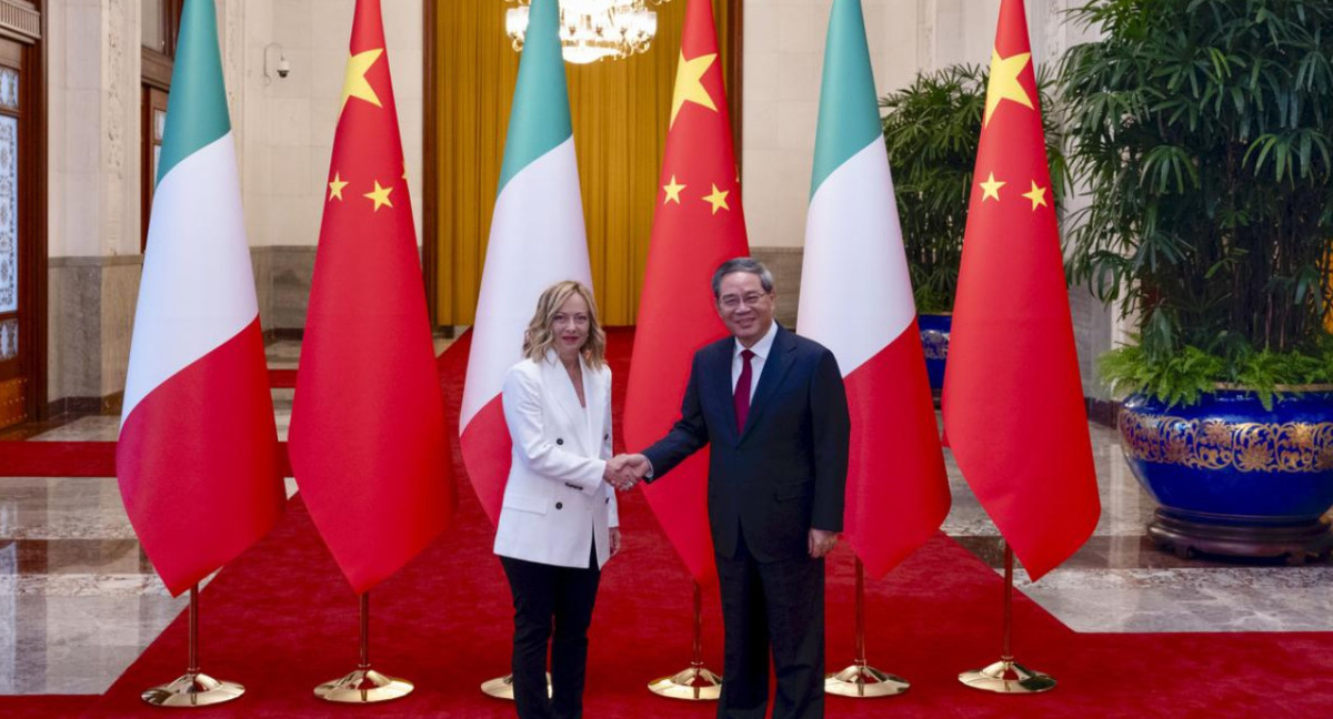 Giorgia Meloni en China. Foto: Reuters