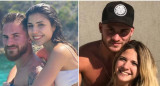 Alexis Mac Allister con Cami Mayan, su ex, y con Ailén Cova, su actual. Fotos: Instagram.