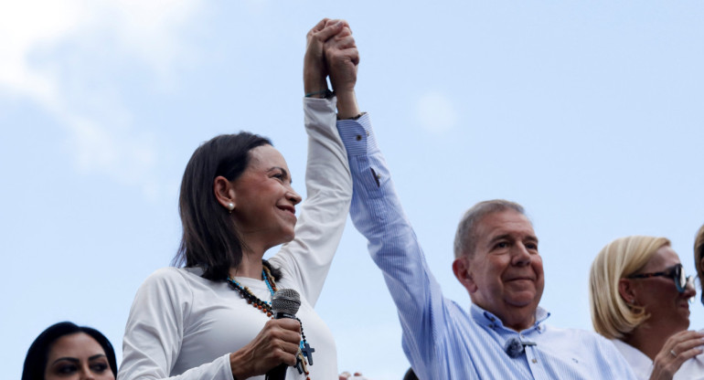 María Corina Machado y Edmundo González Urrutia, líderes de la oposición venezolana. Foto: Reuters