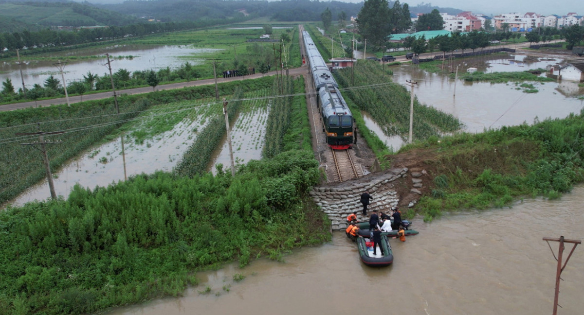 Fuertes inundaciones en Corea del Norte. Foto: Reuters.