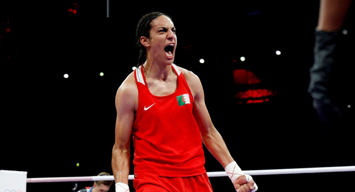 La boxeadora argelina Amine Khelif; París 2024. Foto: Reuters.