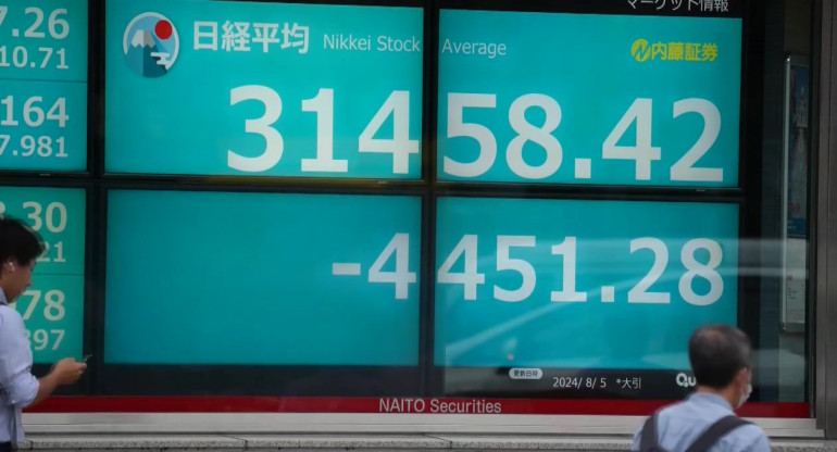 Caída del Nikkei en Japón. Foto: EFE.