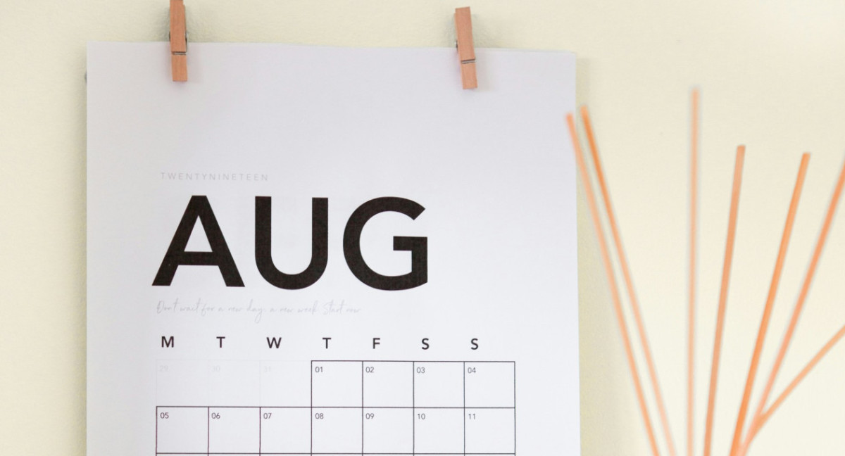 Agosto; calendario. Foto: Unsplash