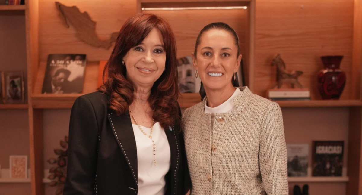 Cristina Kirchner junto a Claudia Sheinbaum.