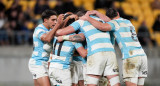 Festejo de Los Pumas ante los All Blacks en el Rugby Championship. Foto: @lospumas.