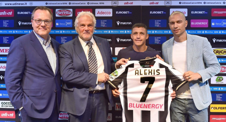 El retorno de Alexis Sánchez a Udinese. Foto: X @Udinese_1896.