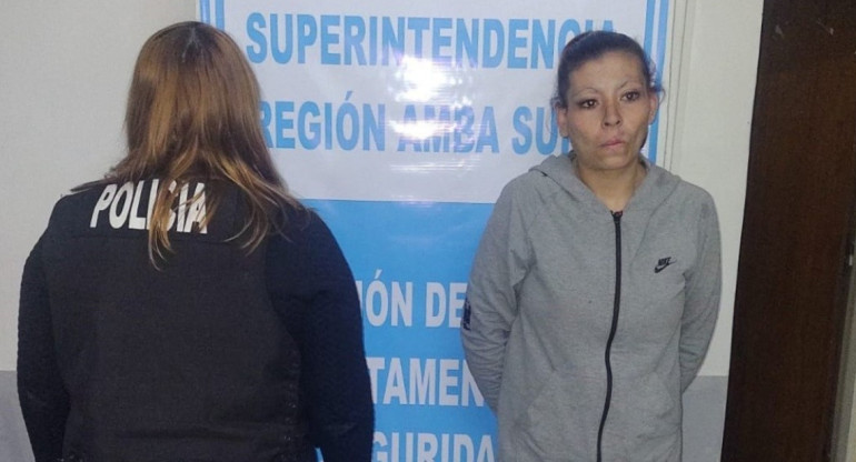 Claudia Noemí Ramírez, detenida por entregar a sus hijos a cambio de pagar el alquiler. Foto: fuentes policiales.