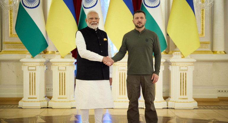 Narendra Modi y Volodimir Zelenski. Foto: EFE.