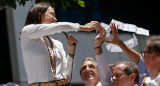 María Corina Machado y Biagio Pilieri en marcha en Caracas. Foto: REUTERS.