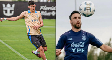 Leonardo Baleri y Nicolás Tagliafico en la Selección argentina. Fotos: @Argentina.