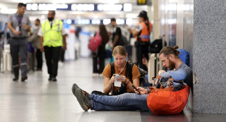 Vuelos demorados en Aeroparque. Foto: NA