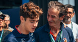 Franco Colapinto junto a su padre Aníbal, antes de salir a la pista en Monza. Foto: X/@WilliamsRacing.