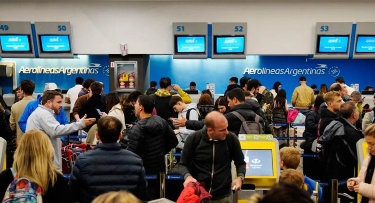 Paro de pilotos de Aerolíneas Argentinas. Foto: NA