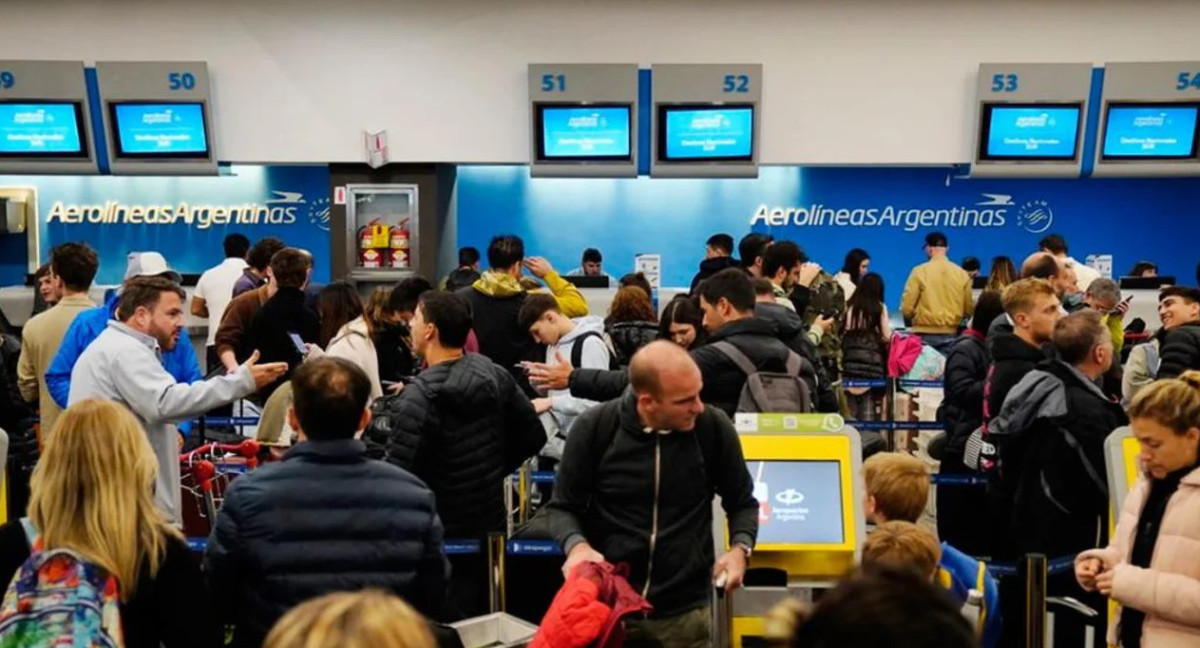 Paro de pilotos de Aerolíneas Argentinas. Foto: NA